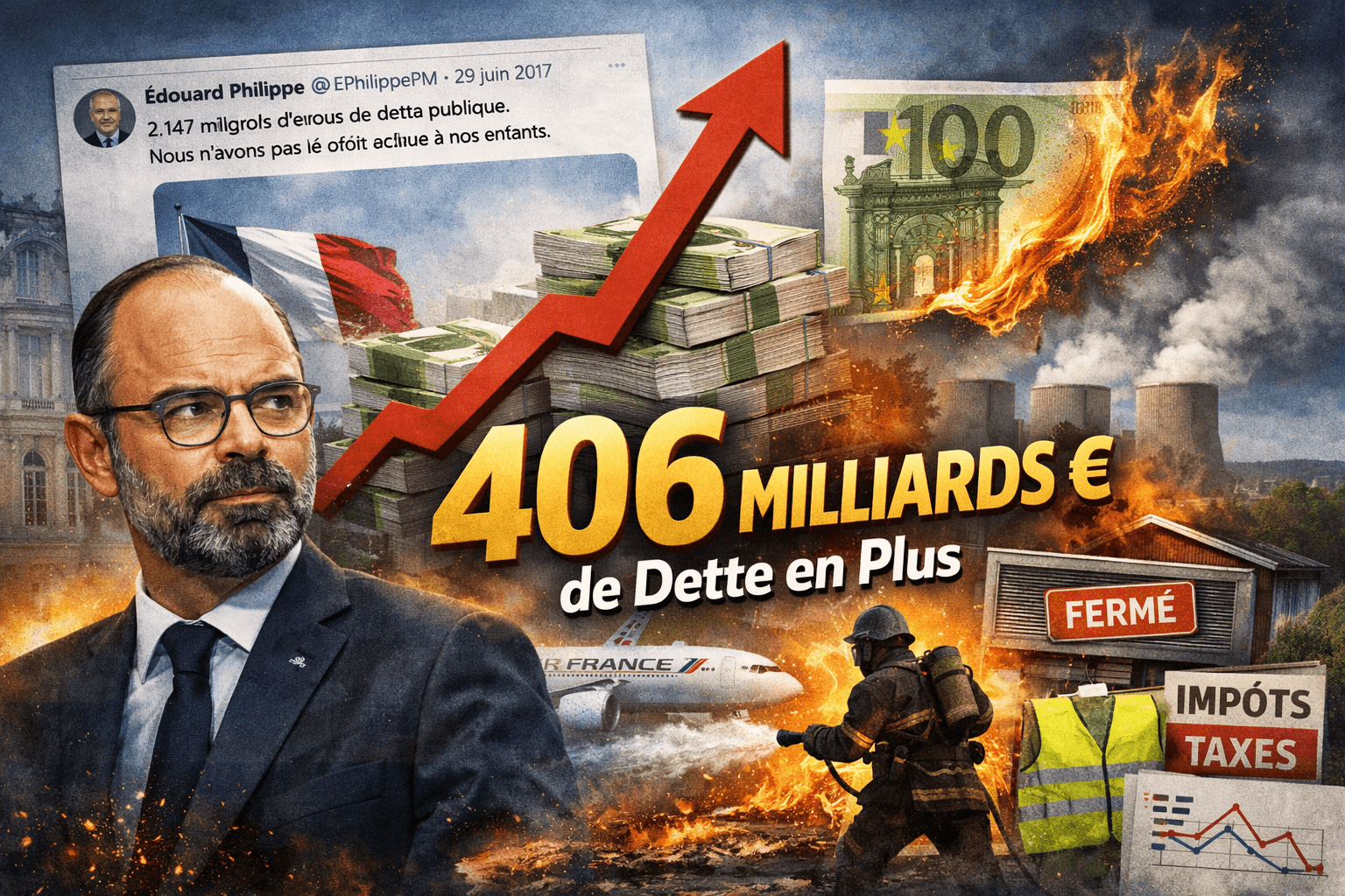 Édouard Philippe a ajouté 406 milliards à la dette. Et il veut être président.